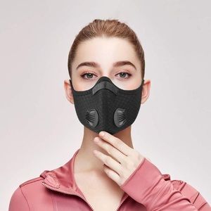 Reusable Face Mask Black Color w/ Filter Washable